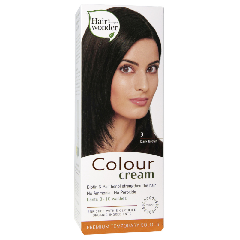 Hairwonder by Hennaplus Přírodní barva krémová TMAVĚ HNĚDÁ 3 60 ml